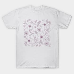 Floral Pattern-Purple T-Shirt